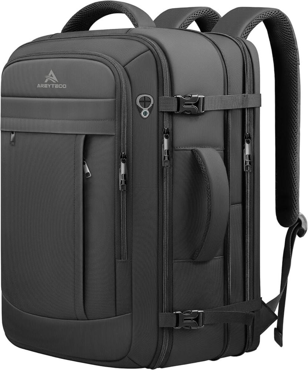 AREYTECO 50L Expandable Travel Backpack – Flight Approved Carry-On